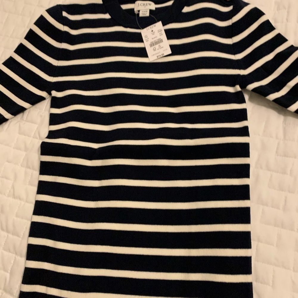 New - navy blue crew neck knit top - Picture 3 of 4